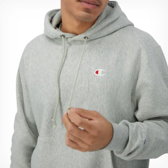 Champion Grey Reverse Weave Hoodie Sweatshirt | Size M* - Picture 2 of 12